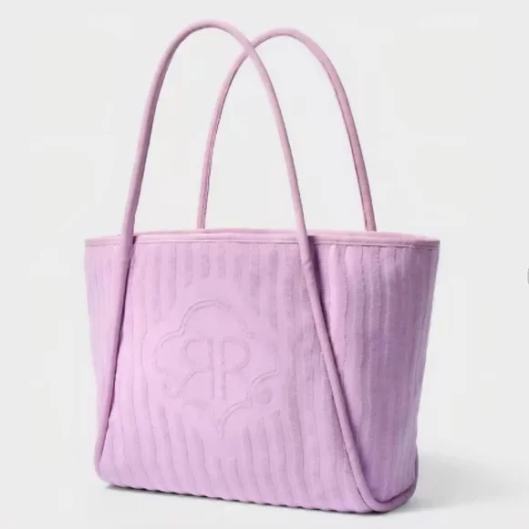 NWT Striped Large Terry Beach Tote Bag Lavender - Roller Rabbit x Target - Picture 3 of 7